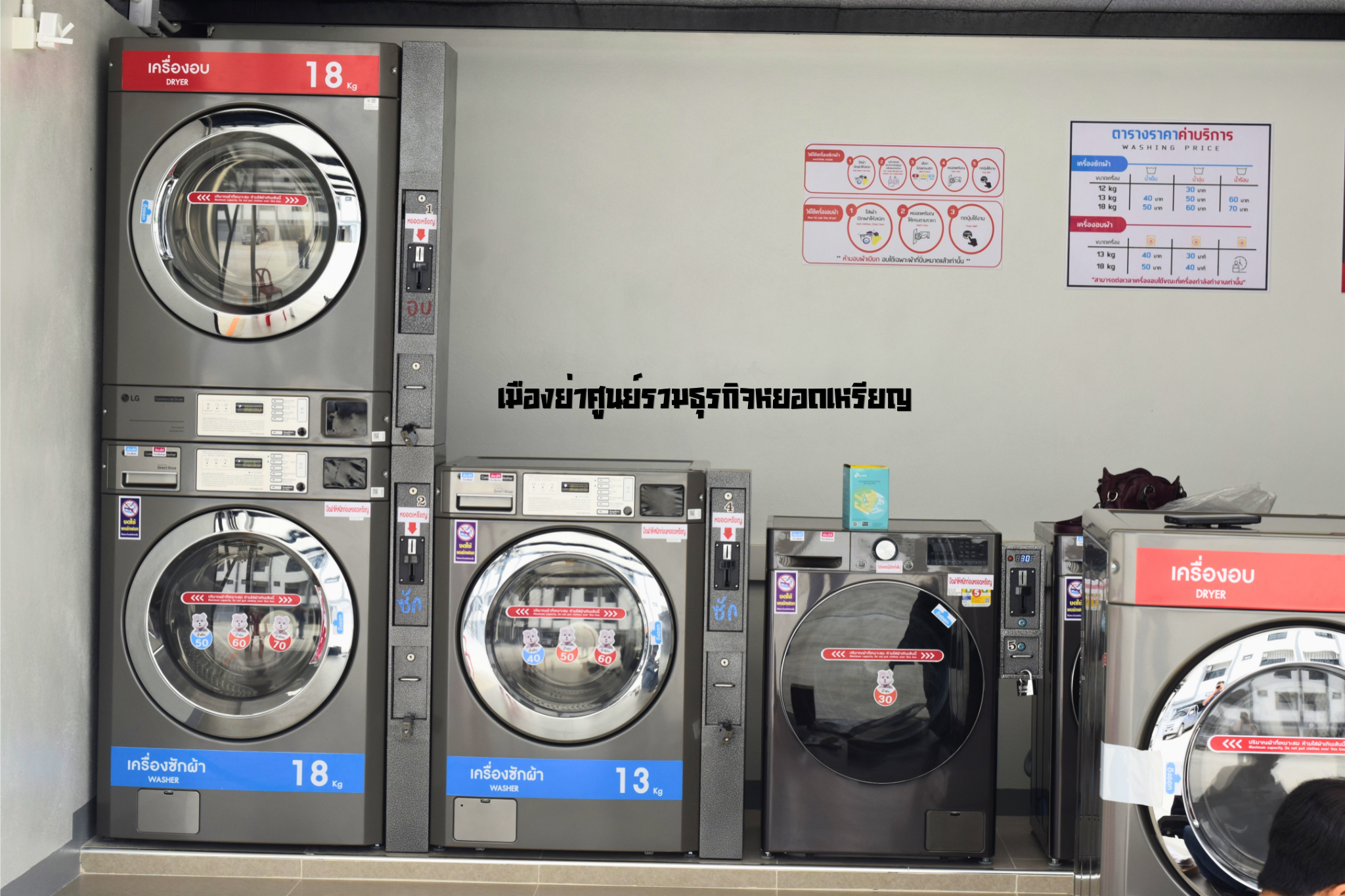 ชุดเปิดร้านสะดวกซักครบวงจร – เมืองย่า ศูนย์รวมธุรกิจหยอดเหรียญ